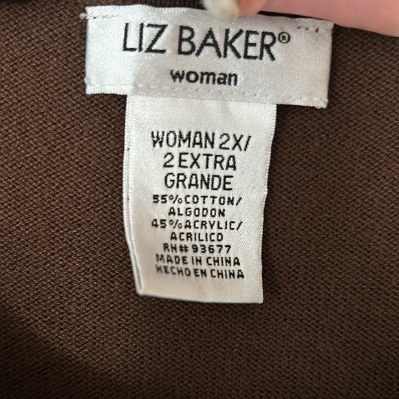 Liz Baker Woman Brown 2X Short Sleeved Sweater - Picture 4 of 7